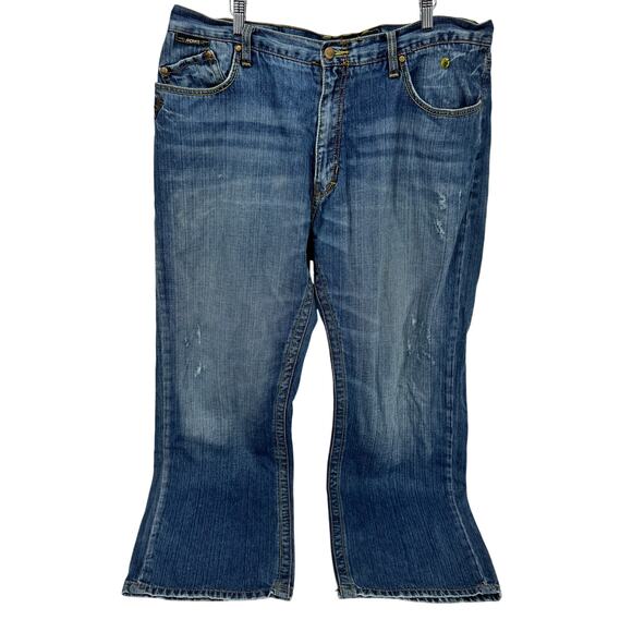 Akademiks Jeans Mens 40 (40x32 ACTUAL) Distressed Faded Wash Relaxed Fit Denim - Picture 2 of 12